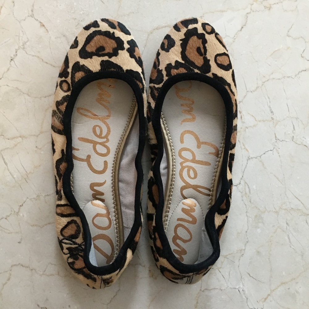 Sam Edelman Leopard Calf Hair Flats